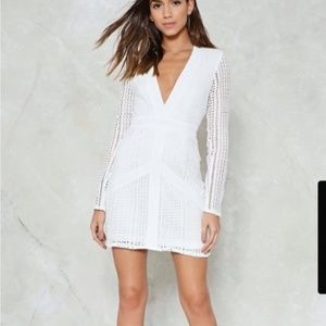 Nasty Gal White Crochet Dress